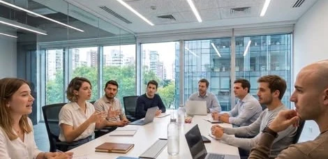 Founders reunidos en una mesa de trabajo del Club de Startups